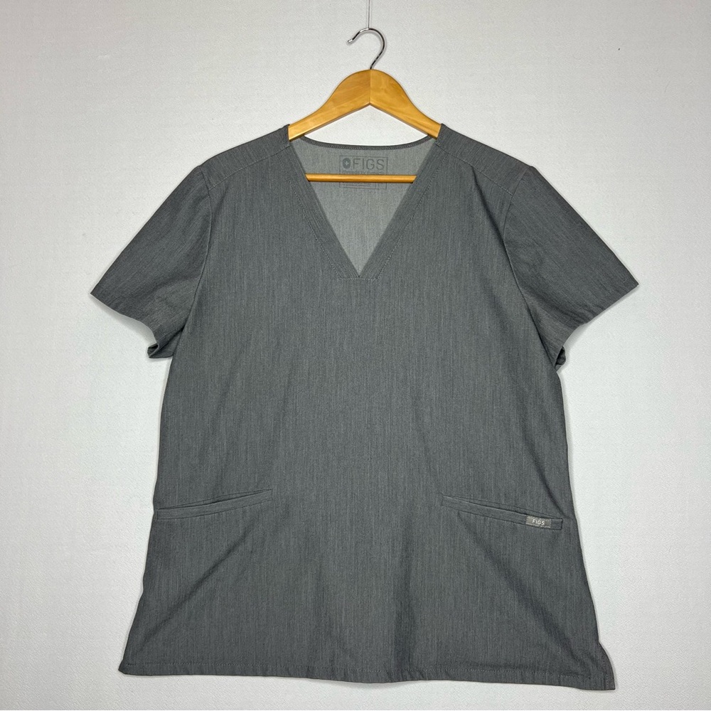 Figs Gray Technical Collection Gray Medical Scrub Vneck Nurse Shirt Top Size XL